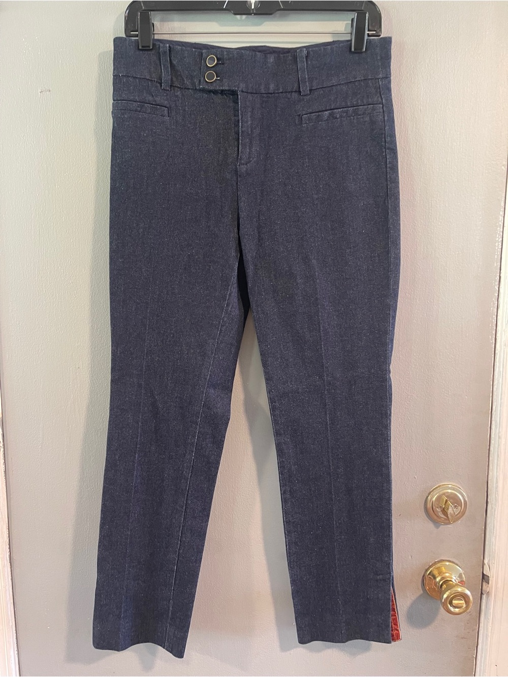 Anthropologie The Essential Slim Dark Wash Crop Jeans Size 4